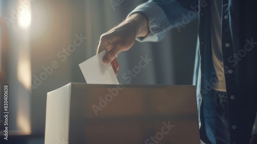 Democracy in Action: Secret Ballot Cast in European Election Voting Booth with Painterly Detail