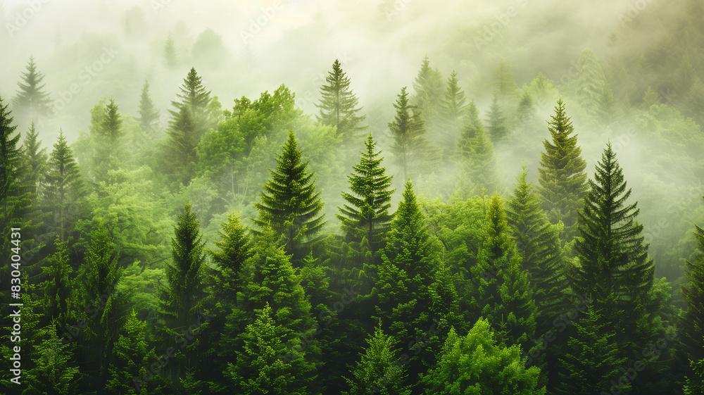 Aerial view of a green pine forest in a drone shot, providing a natural background. Aerial view of a green pine forest in a drone shot, providing a natural background.