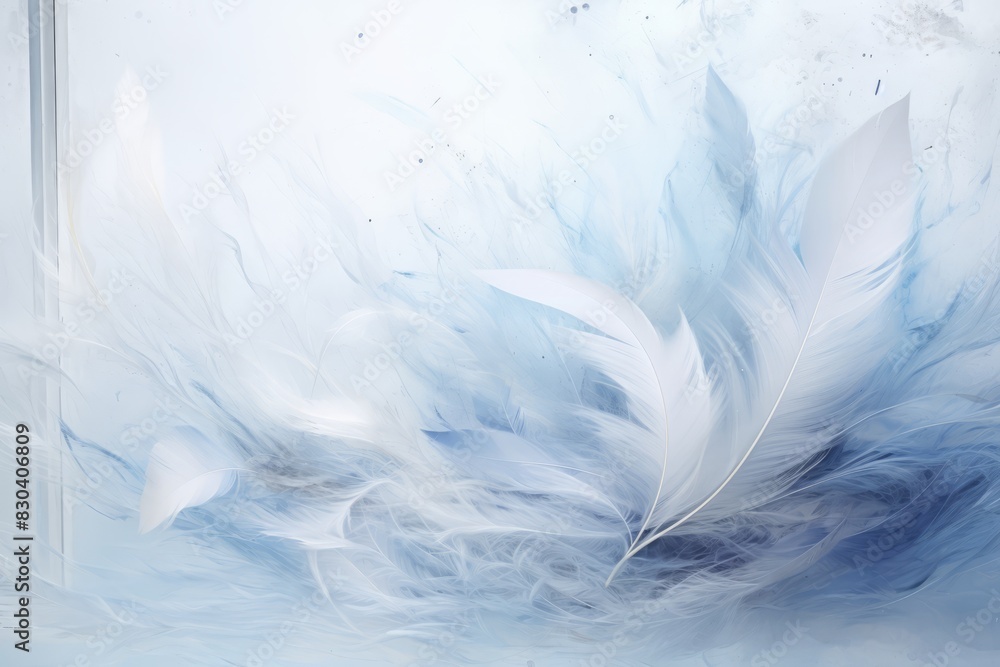 Feathered Icescapes Intricate Frost and Azure Patterns Feathered Icescapes Intricate Frost and Azure Patterns