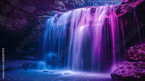 Waterfalls Nature  Neon photos capturing the beauty of a waterfall in a natural landscape