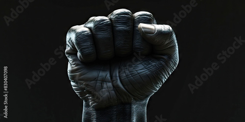 Rebel (Black): A silhouette of an individual holding an uplifted hand, embodying the spirit of defiance and rebellion.