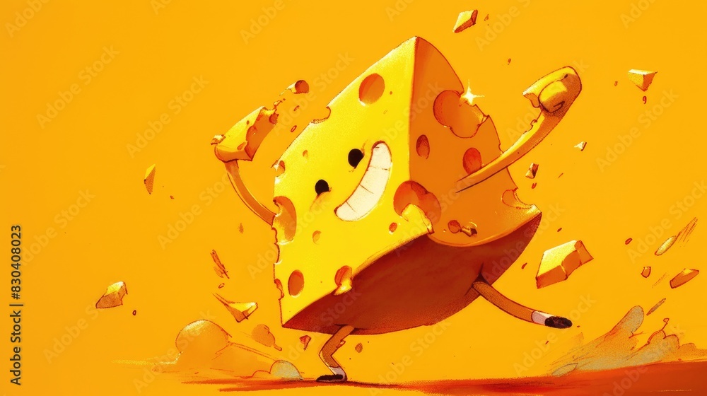 A cheese themed cartoon character striking a pose A cheese themed cartoon character striking a pose