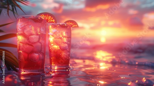Beach Party Bliss: Cold Cocktails at Sunset