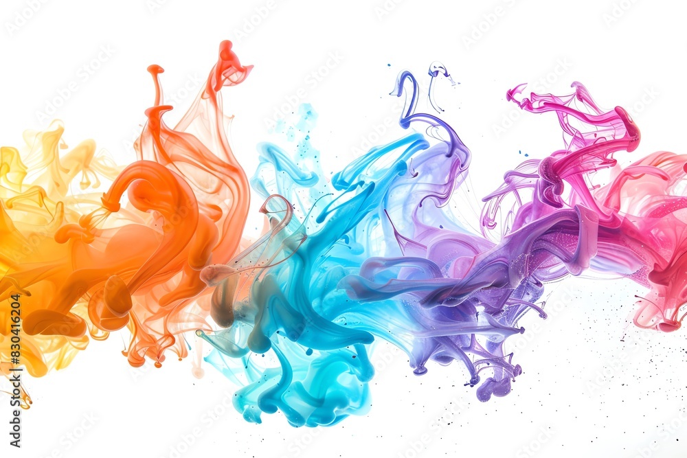 Vibrant and colorful abstract art with swirling colors of orange, blue ...
