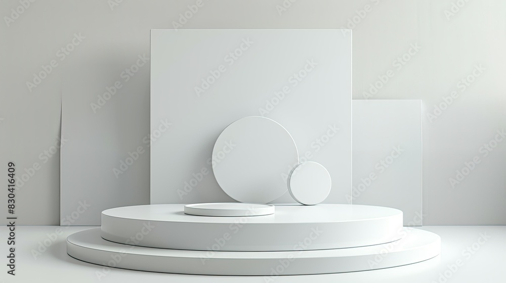 3d minimalist clean and white beigie empty podium 3d minimalist clean and white beigie empty podium