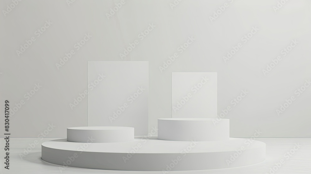 3d minimalist clean and white beigie empty podium 3d minimalist clean and white beigie empty podium