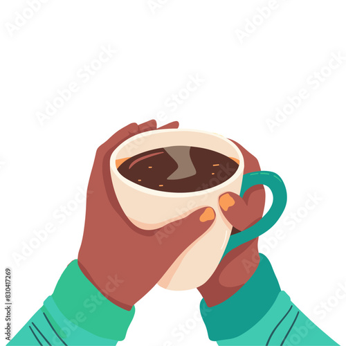 A person holding a cup of coffee