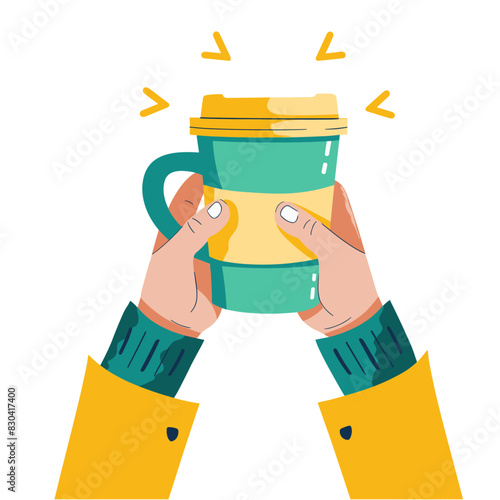 Someone enjoying a cup of coffee