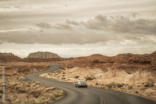 Car Driving Traveling Adventure Through Utah Goblin Valley Roads