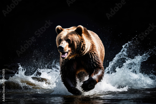 Fototapeta Naklejka Na Ścianę i Meble -  Bear's attack, Realistic images of wild animal attacks