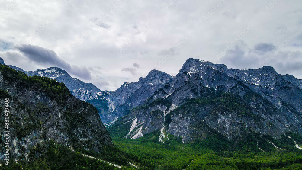 Aerial View Abendstimmung am Almsee