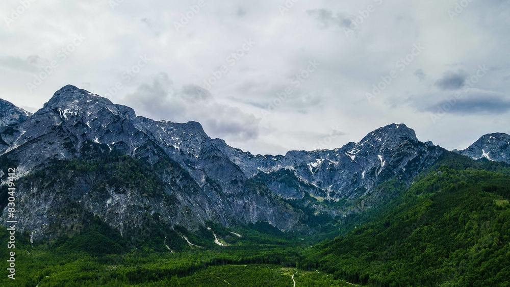 Obraz premium Aerial View Abendstimmung am Almsee