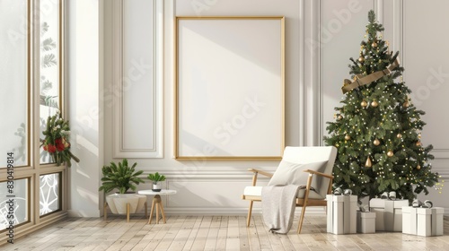 Frame mockup ISO A paper size Living room poster mockup Interior mockup with house background Modern interior design 3D render Three vertical ISO A2 frame mockup reflective glass mockup poster on the
