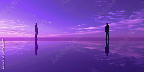 Equality  Purple   Two figures standing on equal ground  symbolizing equality and justice