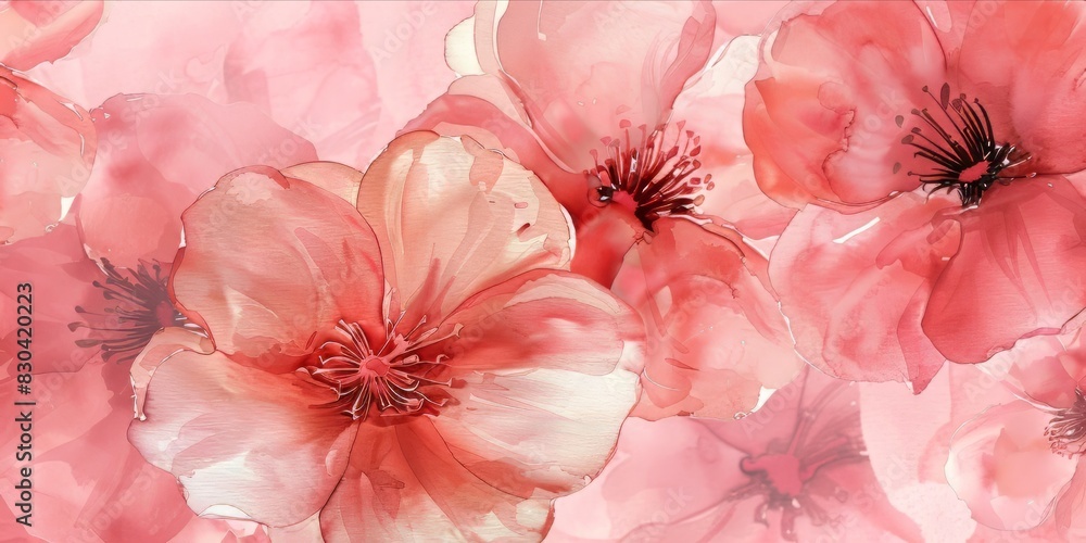 pink watercolor flowers illustration pink watercolor flowers illustration