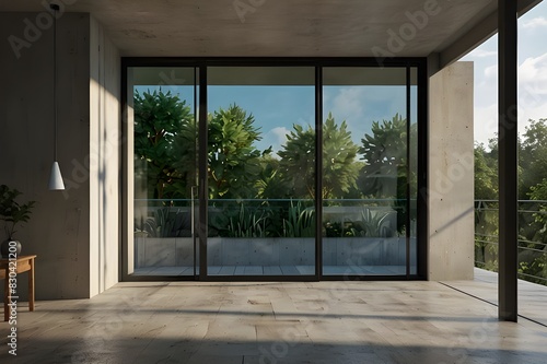 modern sliding glass window for a balcony designed © Aoun
