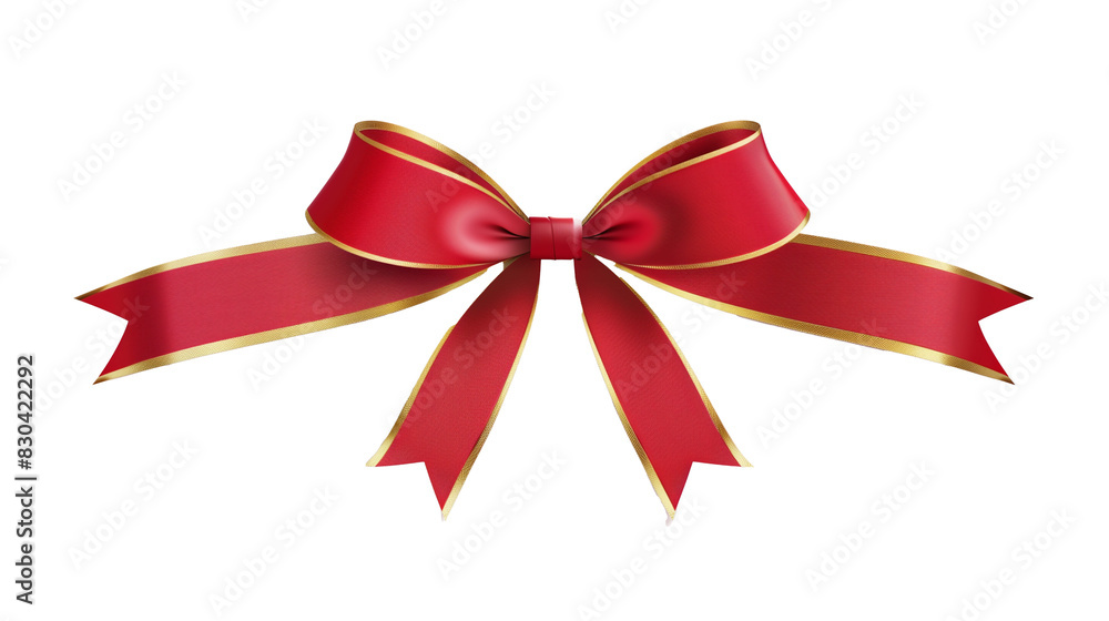 red ribbon and bow with gold isolated against transparent background red ribbon and bow with gold isolated against transparent background