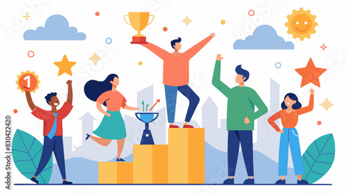 Members are encouraged to celebrate their progress and achievements big or small rather than focusing on physical appearance.. Vector illustration