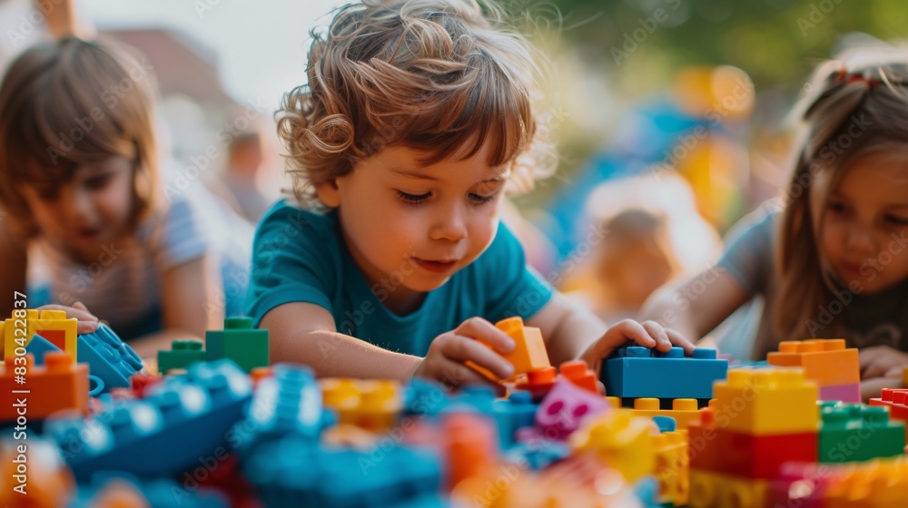 Children playing with blocks. Children playing with colorful building blocks, Creative playtime, Imagination and creativity, Educational fun Children playing with blocks. Children playing with colorful building blocks, Creative playtime, Imagination and creativity, Educational fun