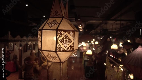 Lanna lanterns at night, Yi peng Thai lantern festival in Thailand. photo