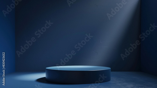 elegant dark blue podium stage background or podium product presentation