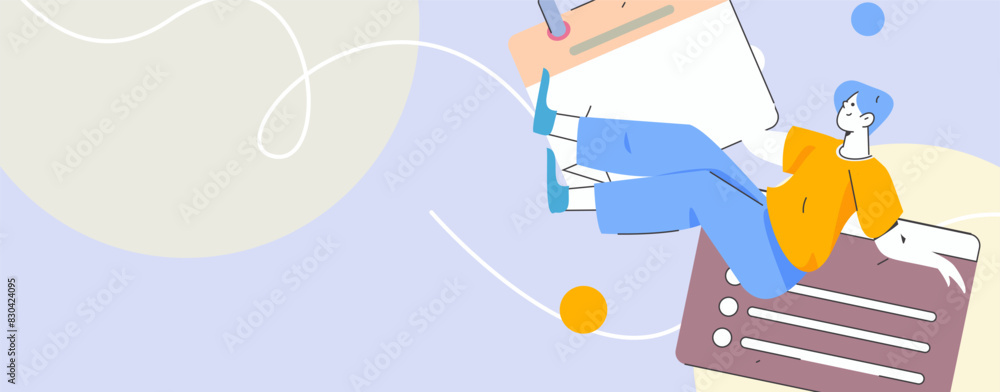 Check-in character flat vector concept operation hand-drawn illustration
Check-in character flat vector concept operation hand-drawn illustration