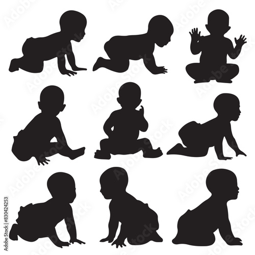 Baby Silhouette Vector Set