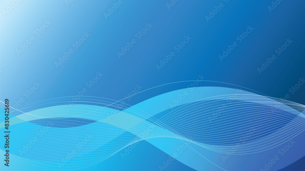 Abstract Blue Wave Background. Colorful Blue Curve Banner With Dynamic Technology Network Vector Illustration. Abstract Blue Wave Background. Colorful Blue Curve Banner With Dynamic Technology Network Vector Illustration.