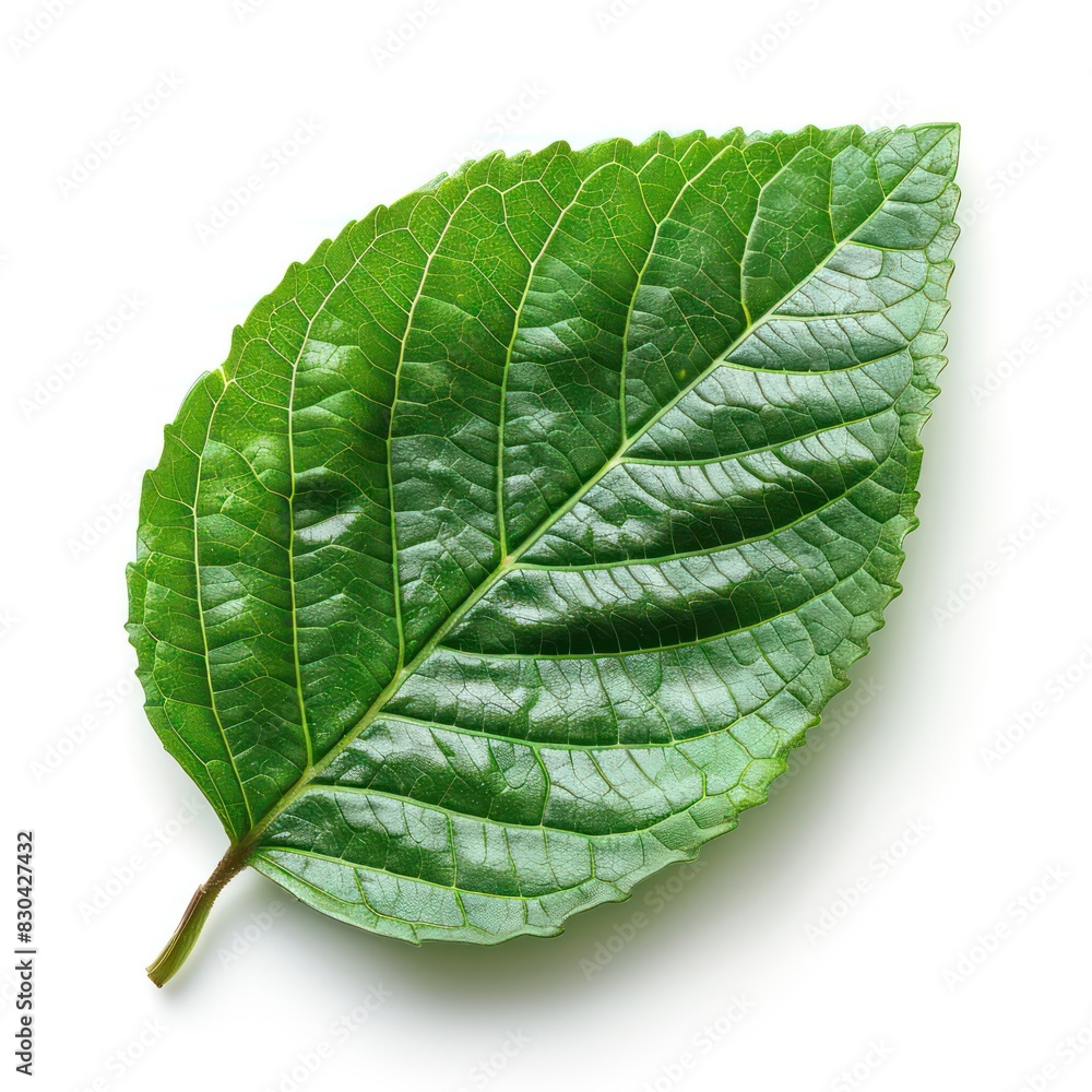 green leaf isolated on a white background with beautiful realistic details and texture green leaf isolated on a white background with beautiful realistic details and texture