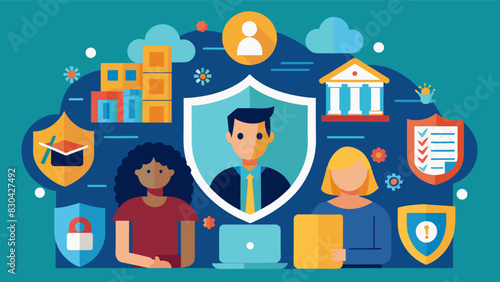 A community program that provides resources and training on cybersecurity helping residents protect their personal information and stay safe online.. Vector illustration
