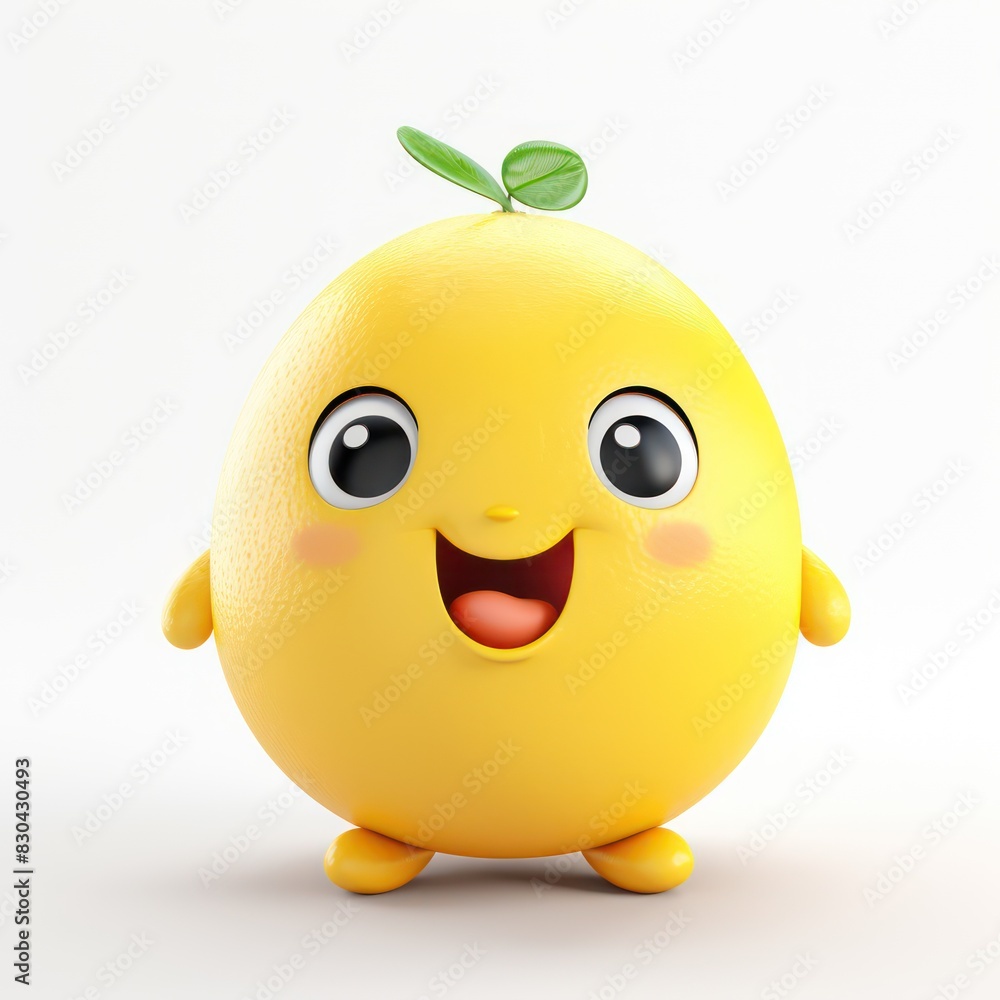 happy lemon illustration character isolated on a white background happy lemon illustration character isolated on a white background
