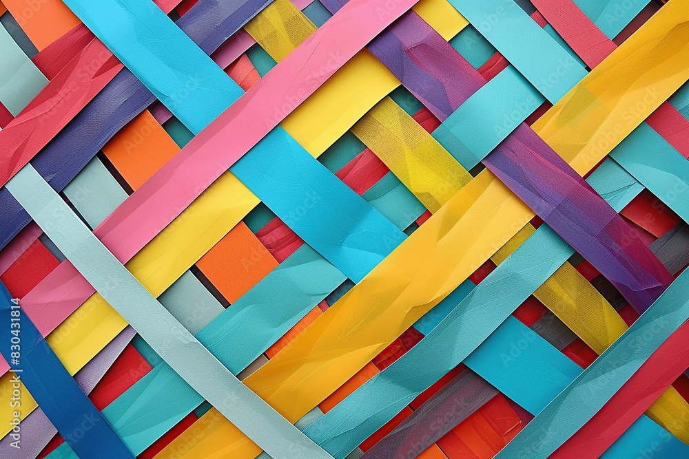 geometric patterns created from colorful paper strips geometric patterns created from colorful paper strips