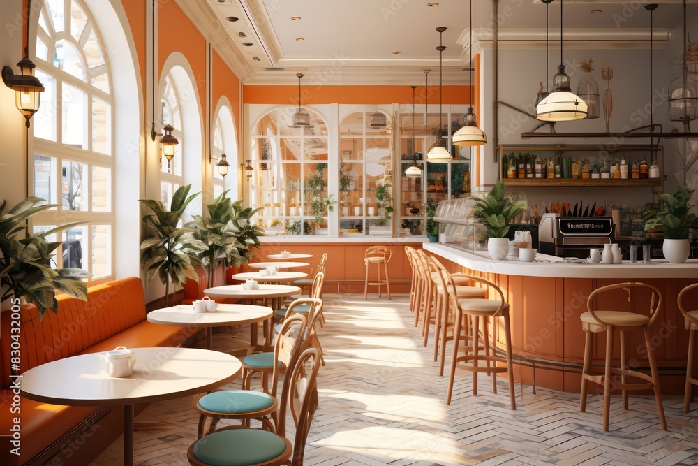 interior design of a cafe with nice natural light interior design of a cafe with nice natural light