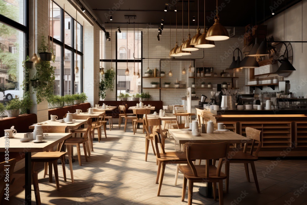 interior design of a cafe with nice natural light interior design of a cafe with nice natural light