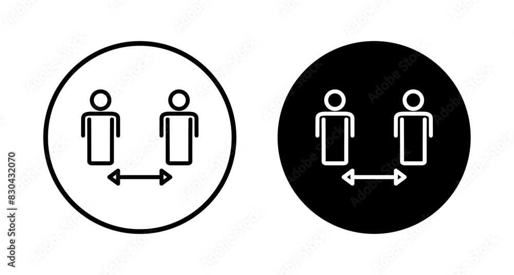 Social distancing icon vector isolated on white background. Keep distance sign. Coronavirus. Social Distancing and Self Quarantine. Social distancing icon vector isolated on white background. Keep distance sign. Coronavirus. Social Distancing and Self Quarantine.
