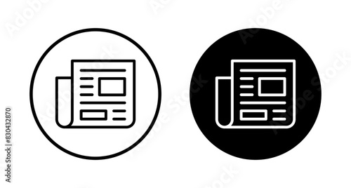 Newspaper icon vector isolated on white background. news paper icon vector