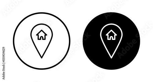 Address symbol icon vector isolated on white background . address icon vector. home location icon