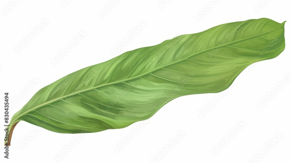 Obraz premium Green leaf on a white background.