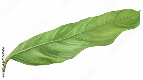 Green leaf on a white background.