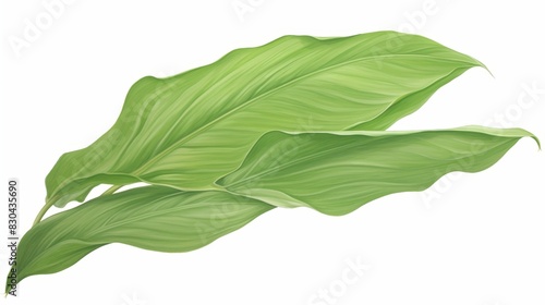 Green leaves of turmeric plant, Curcuma longa. Used in traditional Indian medicine, has antioxidant and anti-inflammatory properties photo