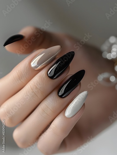 Mesmerizing Monochrome Nails A Study in Subtle Sophistication