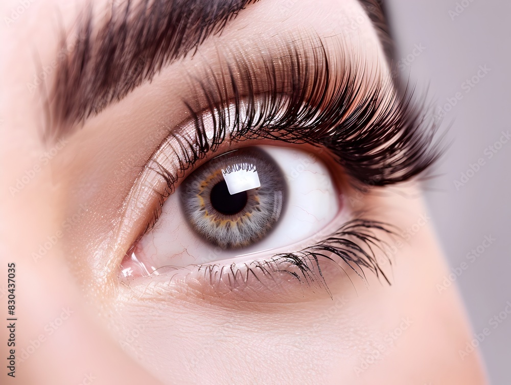 Obraz premium Striking Hybrid Eyelash Extensions Enhancing Feminine Beauty and Elegance