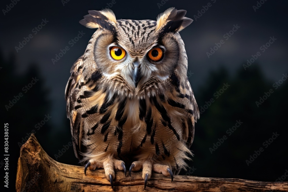 A close up of a european eagle owl perched animal beak bird. A close up of a european eagle owl perched animal beak bird.