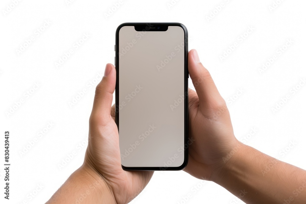 Holding phone hand white background. Holding phone hand white background.