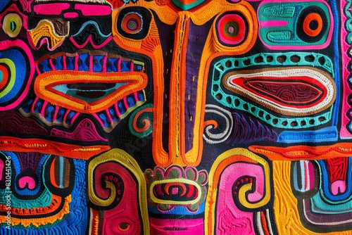 Heritage Unveiled Vibrant Panama Mola Tapestry photo
