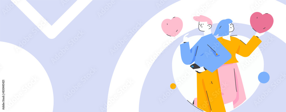 Happy Valentine's Day flat character vector concept business hand drawn illustration
Happy Valentine's Day flat character vector concept business hand drawn illustration