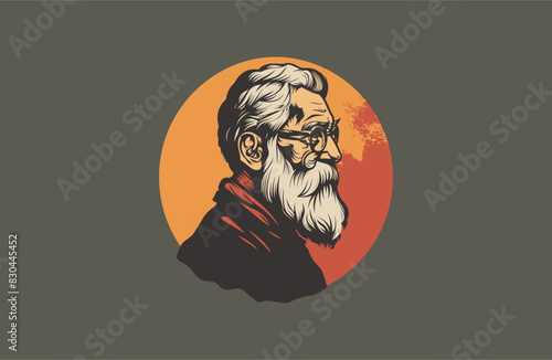 Man logo vector icon illustration hipster vintage retro