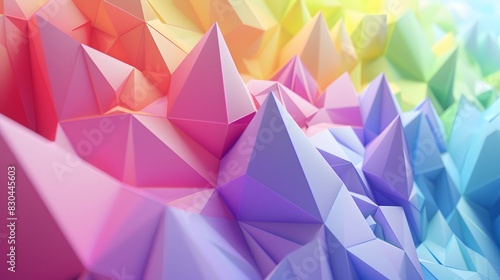 Color Blend Rainbow Trendy Low Poly BG Design. 