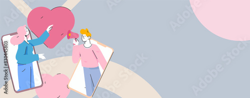 Happy Valentine's Day flat character vector concept business hand drawn illustration
