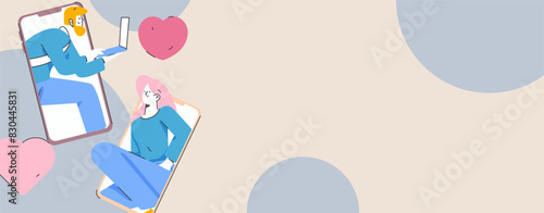 Happy Valentine's Day flat character vector concept business hand drawn illustration
